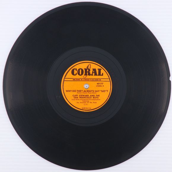 Cliff Steward, Old Piano Roll Blues / Always Say No 1950 10" 78 rpm Record 60177 - Picture 4 of 16